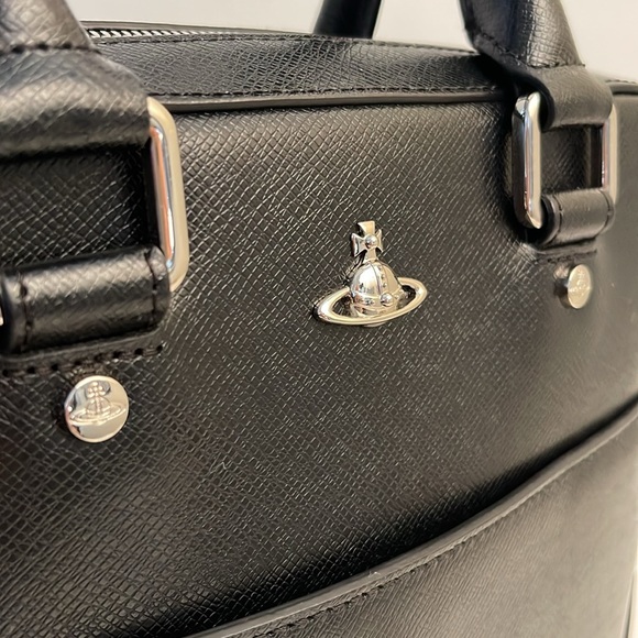 Vivienne Westwood "KENT TOTE NAG BLACK" -SILVER TONE HARDWARE -BRAND NEW AW17 - Picture 3 of 17